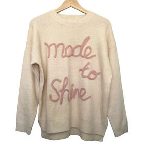 CBRAND Made to Shine‎ Cream Pullover Sweater Crew Neck Soft Comfort